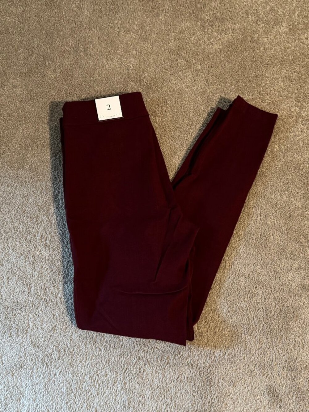 White House Black Market Stretch Dark Burgundy Woven Legging Sz 2R NWT $69 28x29